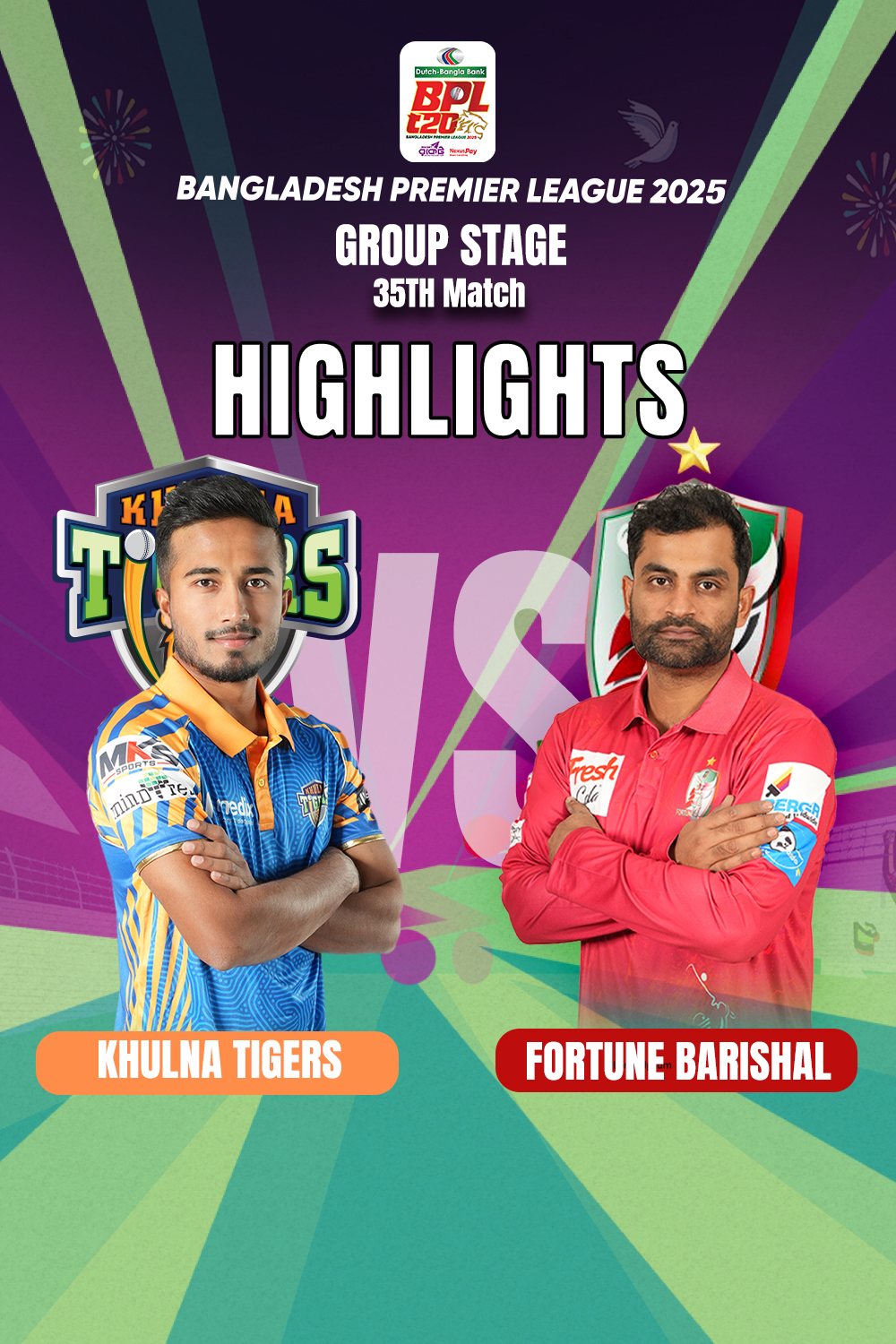 Fortune Barishal vs Khulna Tigers || 35th Match