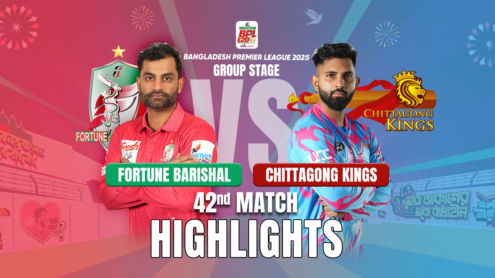 Fortune Barishal vs Chittagong Kings || 42nd Match