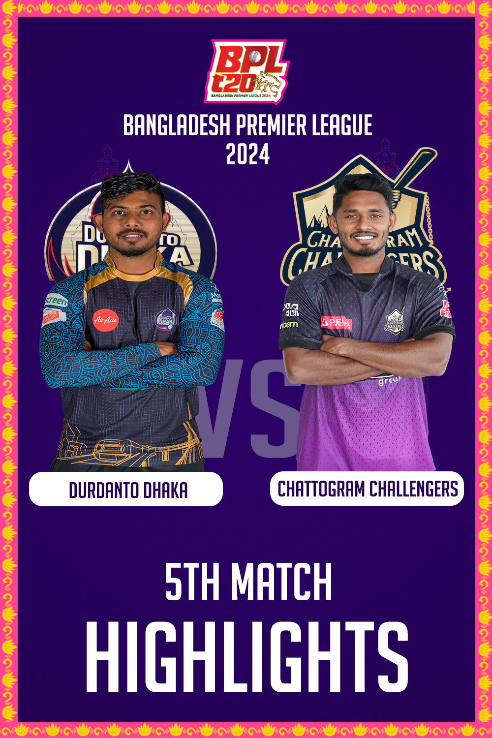 Durdanto Dhaka vs Chattogram Challengers || 5th Match
